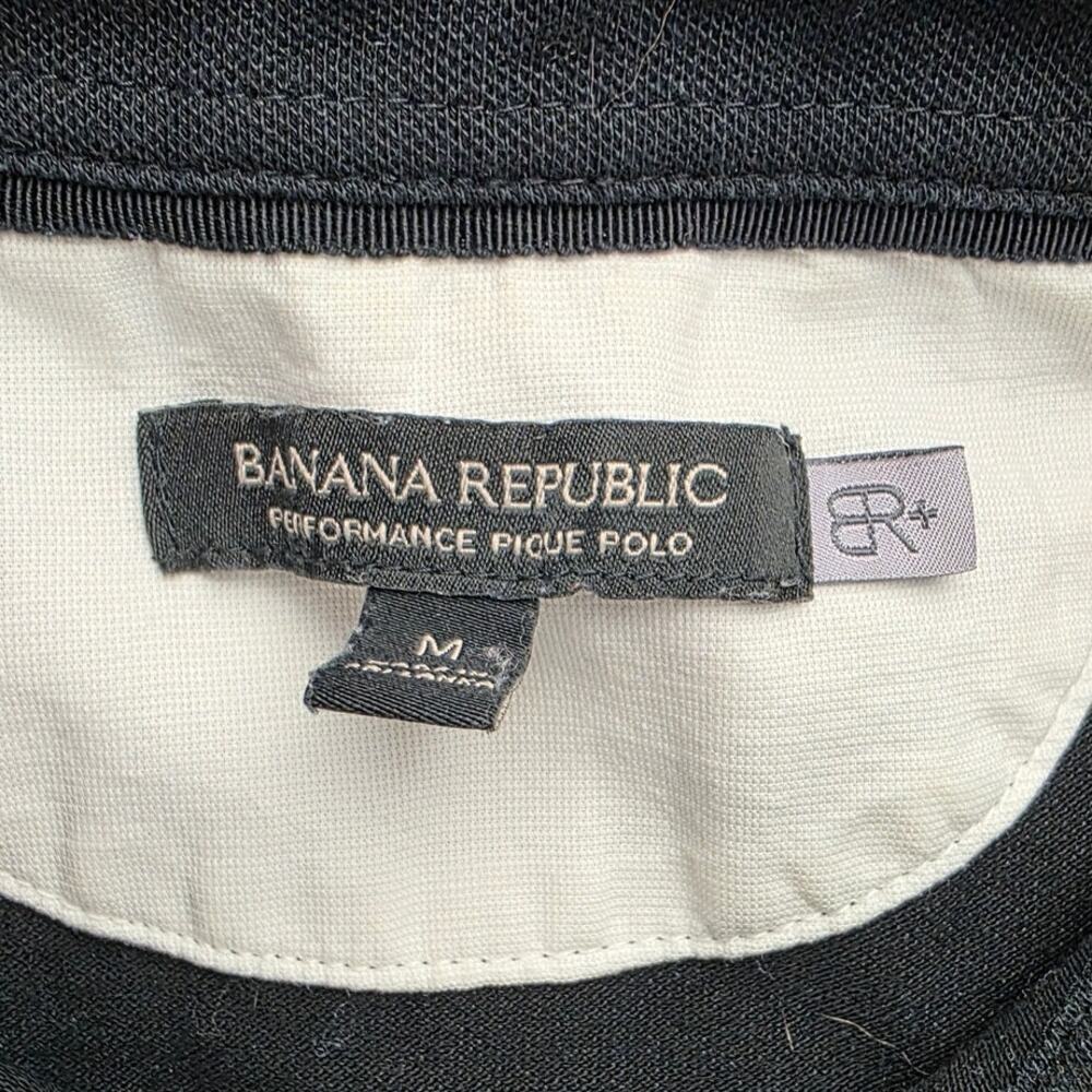Banana Republic Performance Pique Polo Short Sleeve Black Size Medium - Picture 4 of 11
